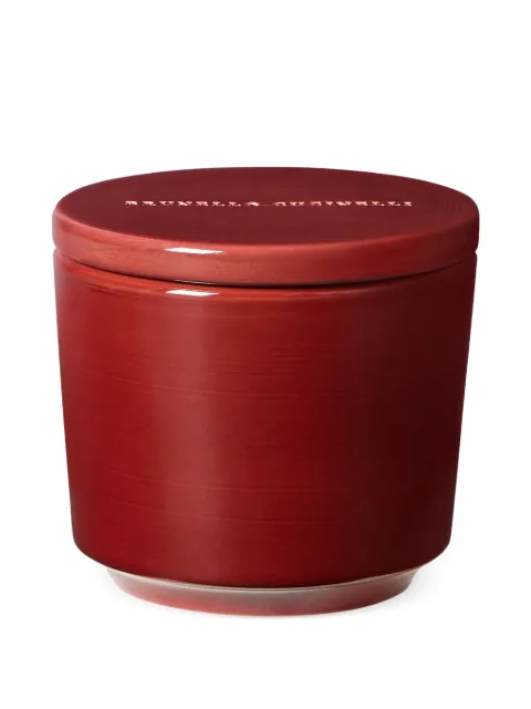 Brunello Cucinelli vela aromática maxi en recipiente de cerámica craquelé con tapa