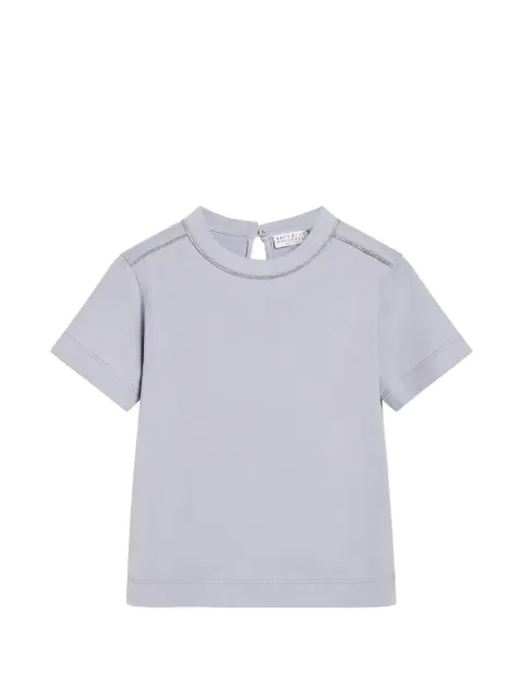 Brunello Cucinelli Kids cotton jersey T-shirt with sparkling piping