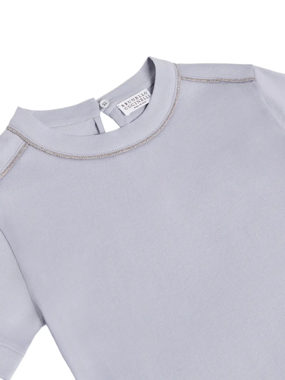 Brunello Cucinelli Kids T-shirt met biesdetail Paars