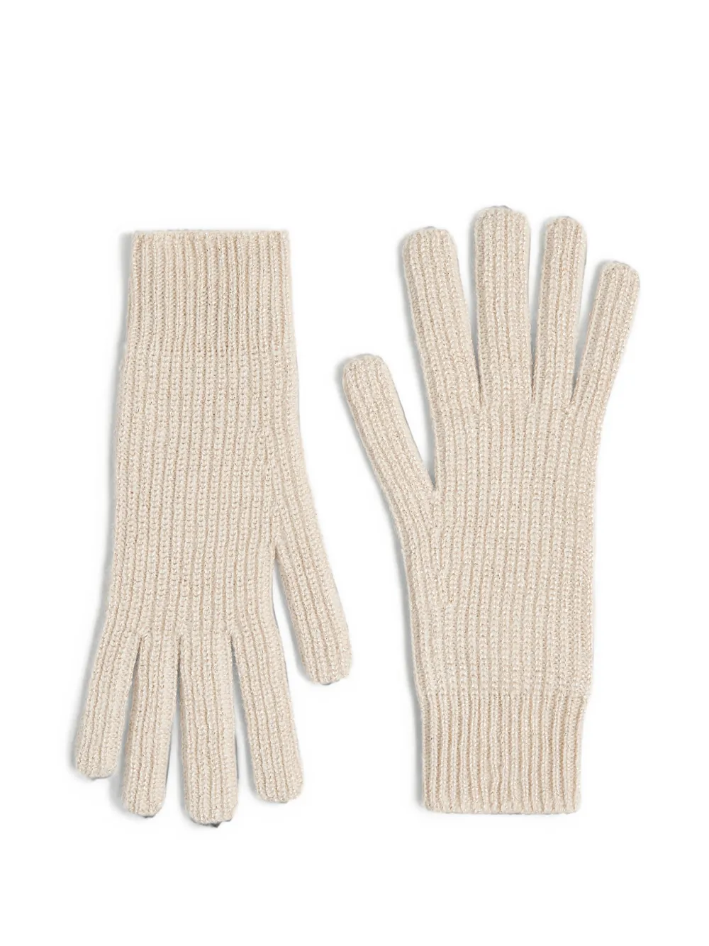 Brunello Cucinelli Kids English rib-knit cashmere gloves - Toni neutri