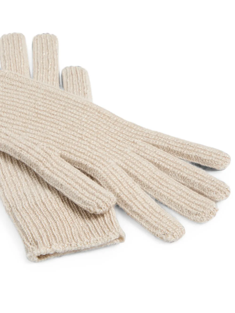 Brunello Cucinelli Kids Kasjmier handschoenen met Engelse rib Beige