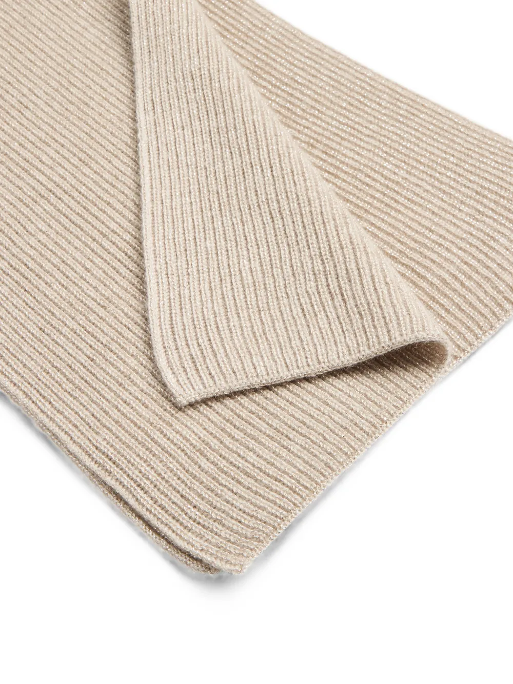 Brunello Cucinelli Kids Ribgebreide sjaal Beige
