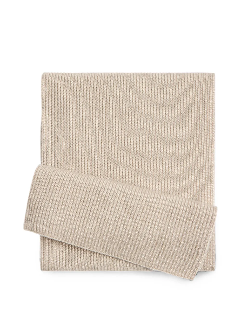 Brunello Cucinelli Kids Ribgebreide sjaal Beige