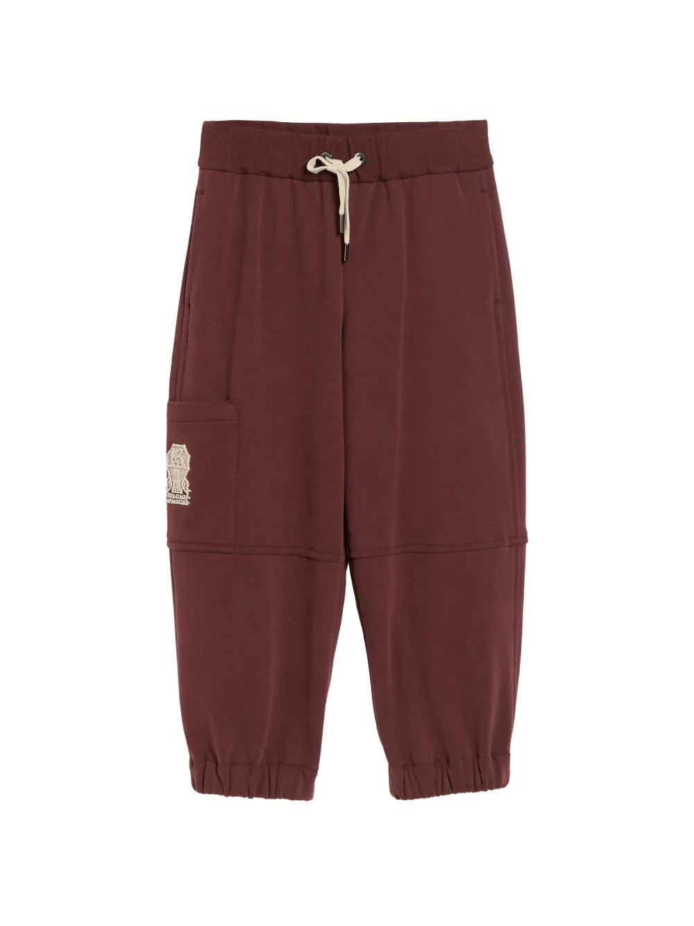 Brunello Cucinelli Kids Pantaloni sportivi con logo ricamato - Rosso