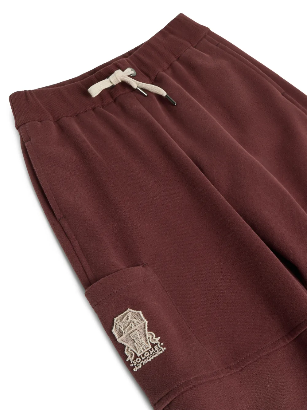Brunello Cucinelli Kids Trainingsbroek met geborduurd logo Rood