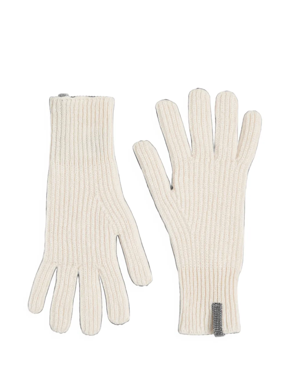 Brunello Cucinelli Kids monili rib-knit gloves - Toni neutri