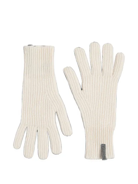 Brunello Cucinelli Kids monili rib-knit gloves