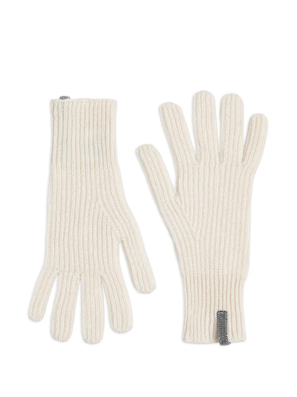 Brunello Cucinelli Kids monili rib-knit gloves - Toni neutri