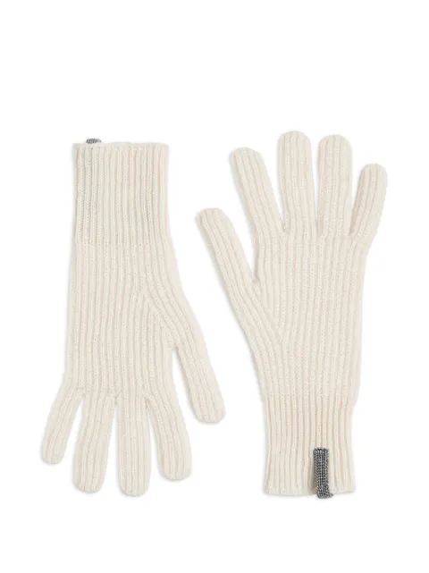 Brunello Cucinelli Kids monili rib-knit gloves