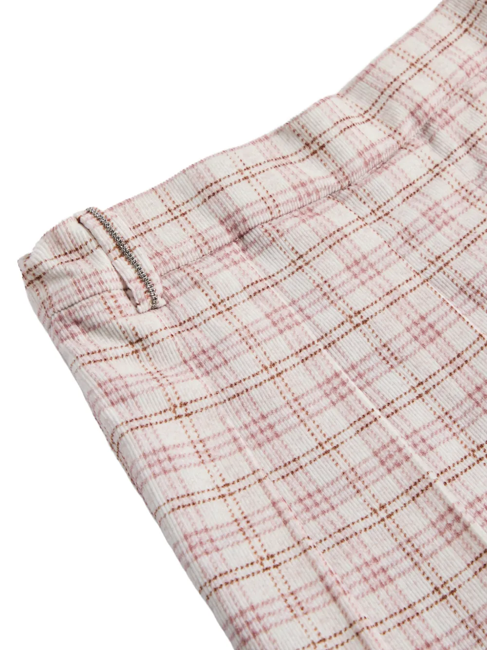 Brunello Cucinelli Kids check Monili corduroy skirt Roze