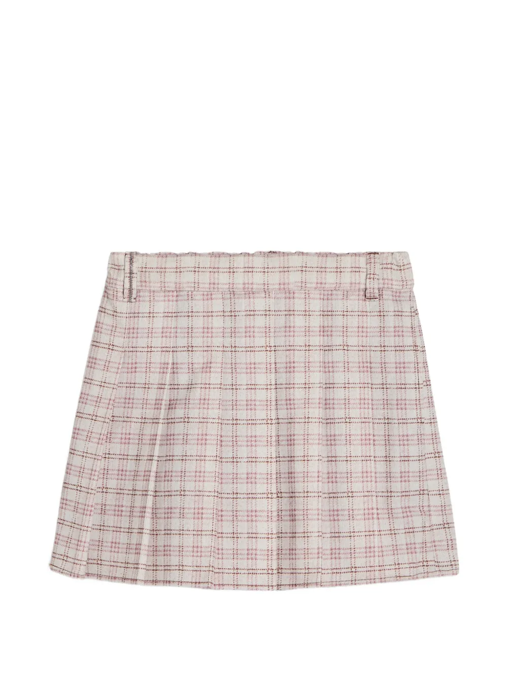 Brunello Cucinelli Kids check Monili corduroy skirt - Rosa