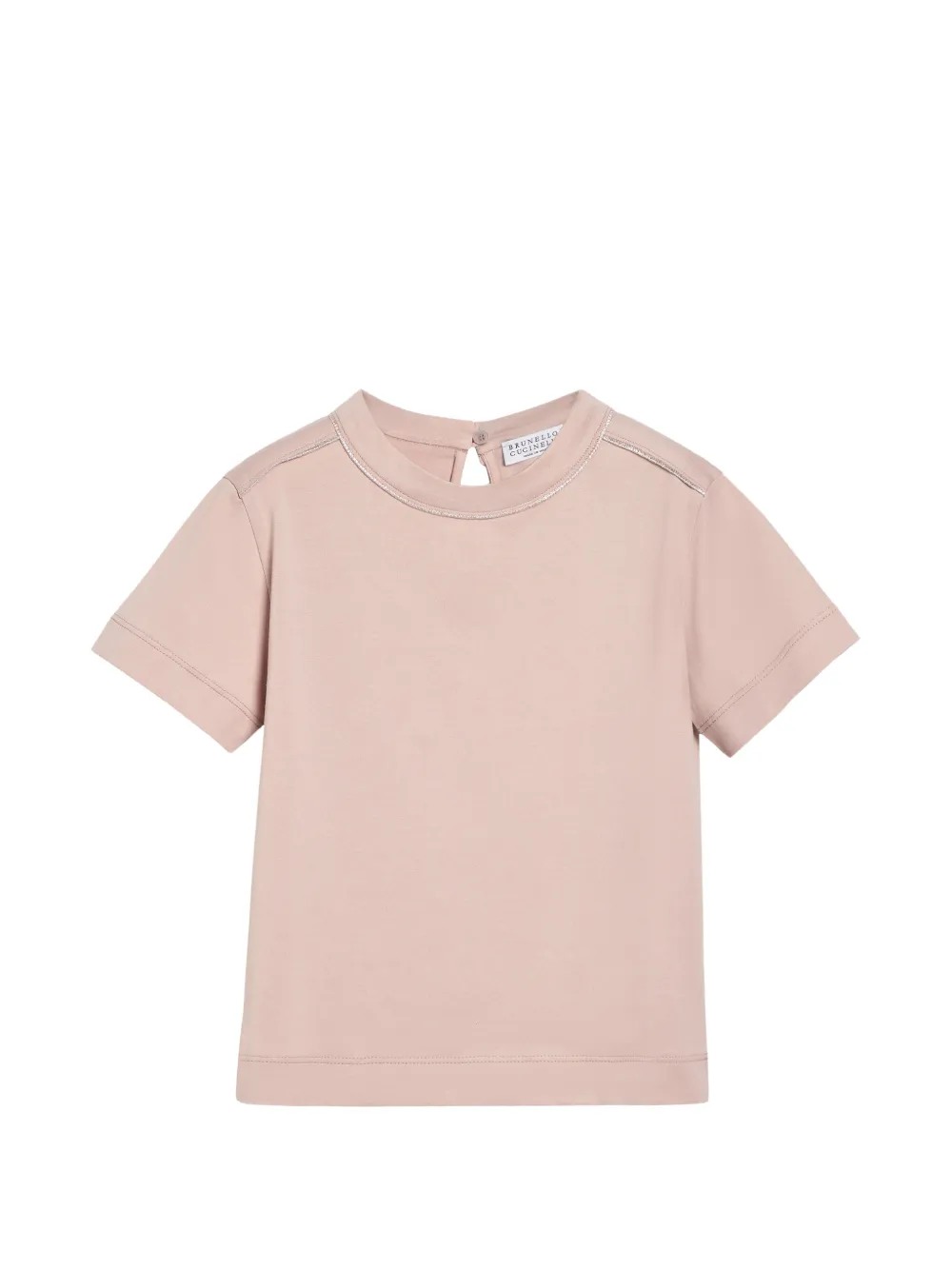 Brunello Cucinelli Kids T-shirt con profili - Rosa