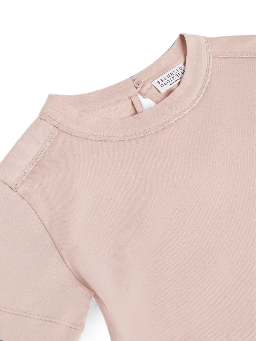 Brunello Cucinelli Kids T-shirt met biesdetail Roze