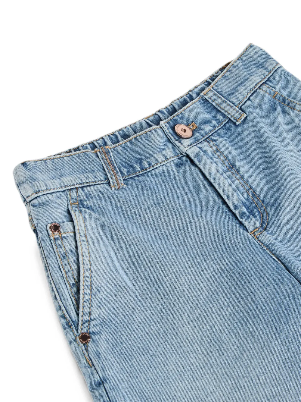 Brunello Cucinelli Kids faded-effect flared jeans Blauw