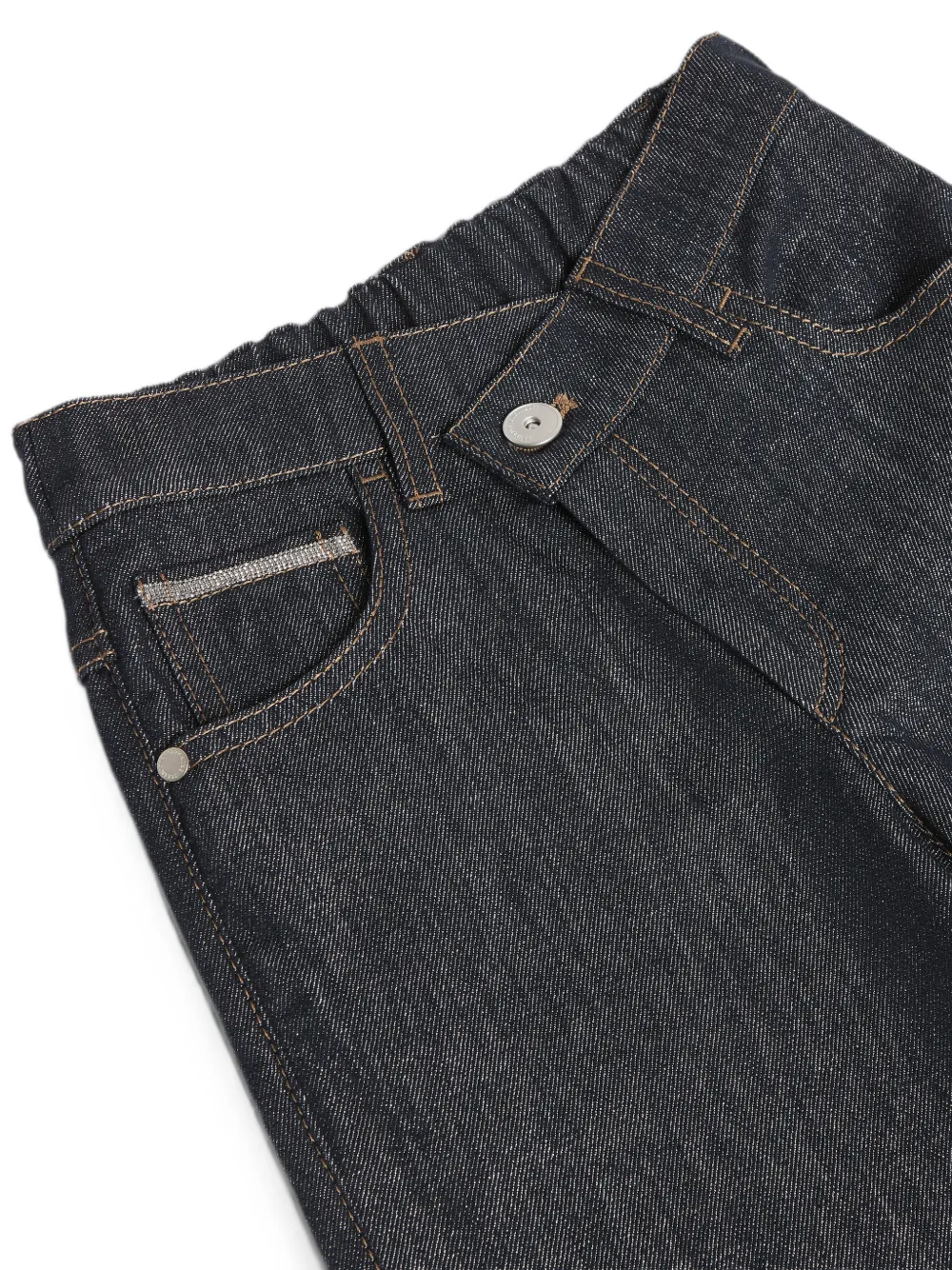 Brunello Cucinelli Kids Jeans met wikkel-effect Blauw