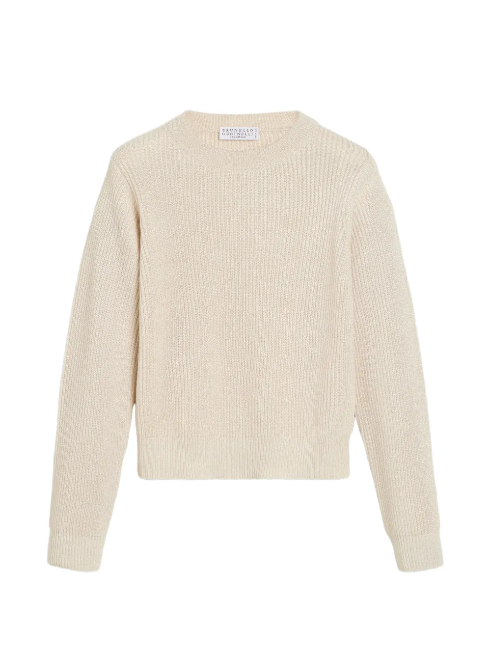 Brunello Cucinelli Kids English Pullover aus Rippstrick - Nude