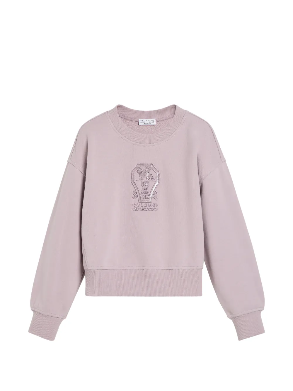 Brunello Cucinelli Kids Felpa con logo ricamato - Rosa