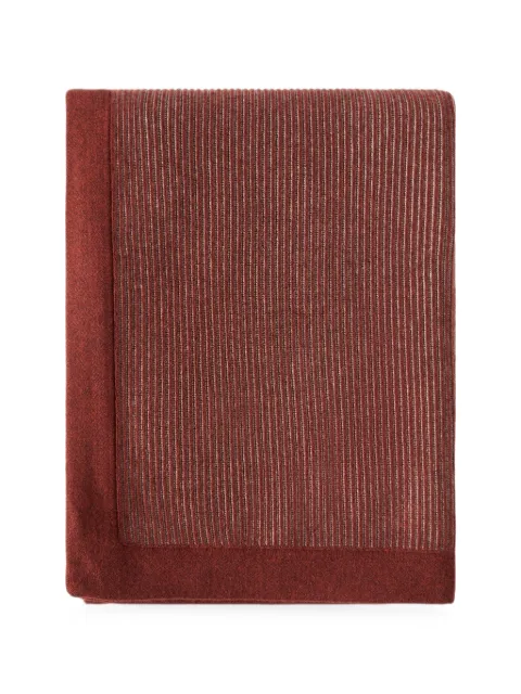 Brunello Cucinelli English rib-knit contrast-border throw