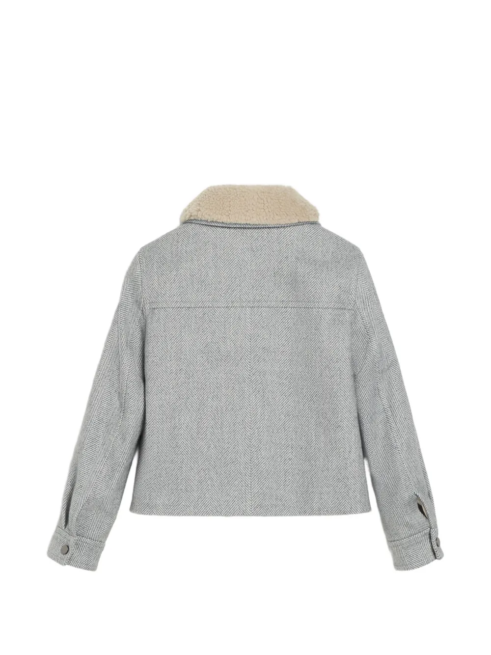 Brunello Cucinelli Kids Bomberjack met lammy kraag Grijs