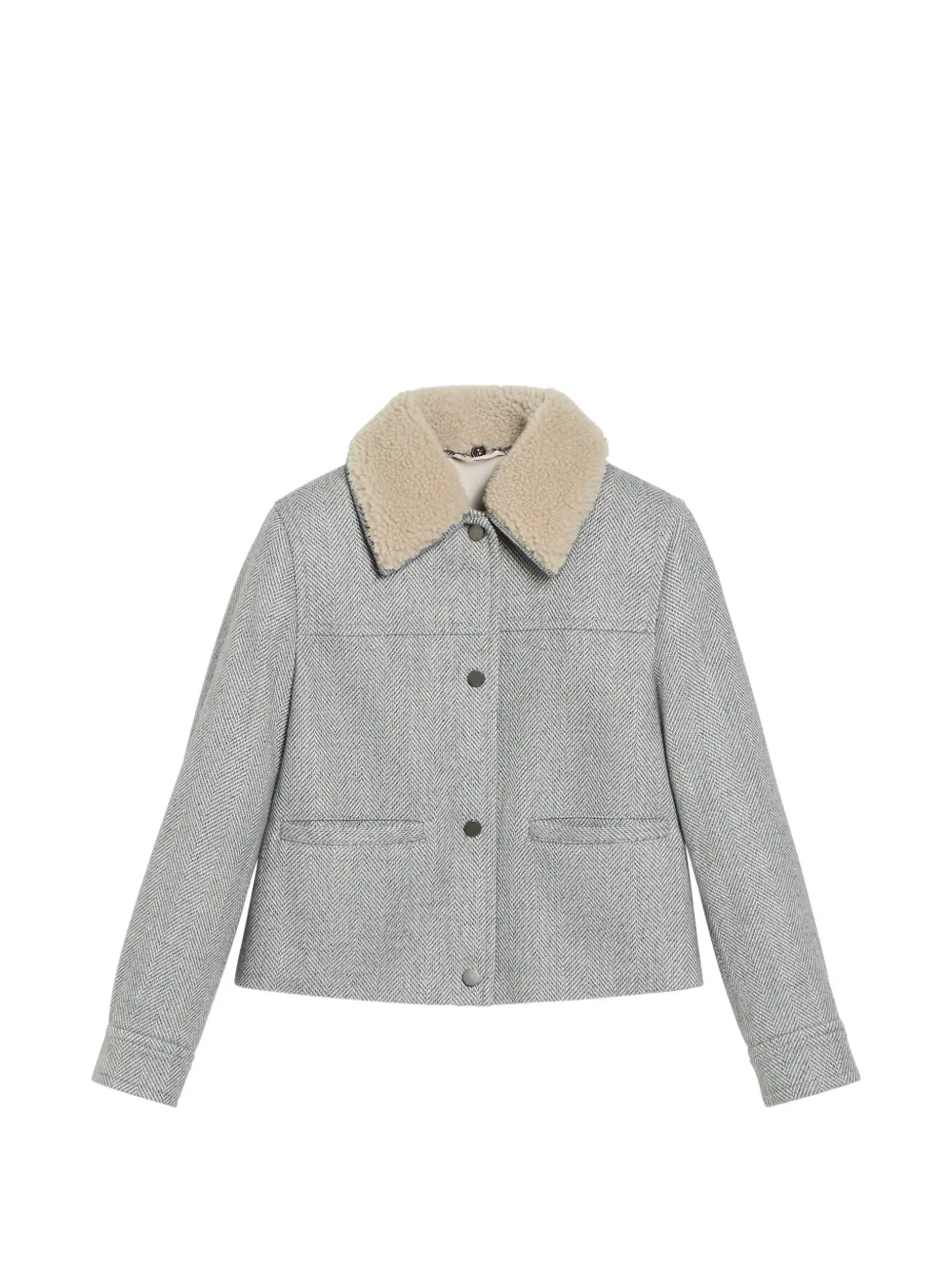 Brunello Cucinelli Kids Bomber con colletto in shearling - Grigio