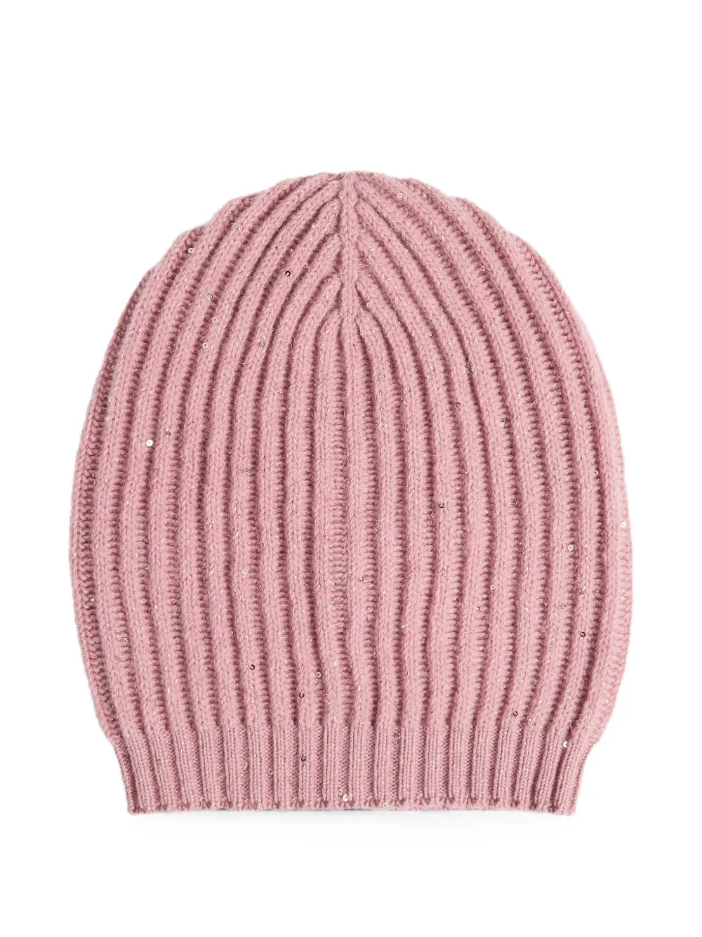 Brunello Cucinelli Kids Berretto a coste con paillettes - Rosa