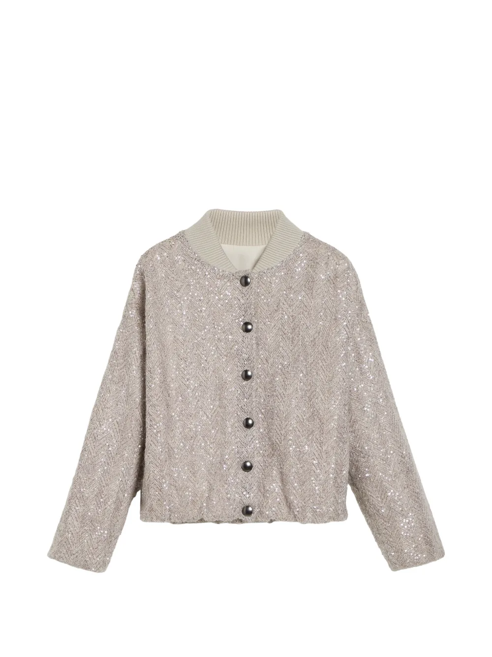 Brunello Cucinelli Kids Bomberjacke mit Pailletten - Nude