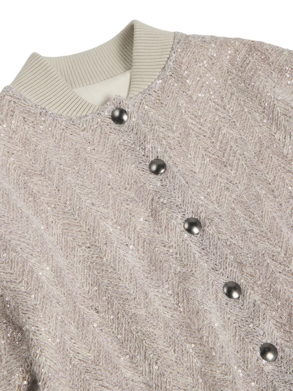 Brunello Cucinelli Kids Bomberjack met pailletten Beige