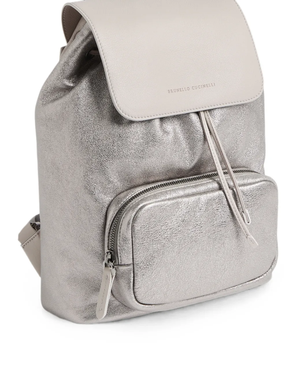 Brunello Cucinelli Kids Leren rugzak Zilver