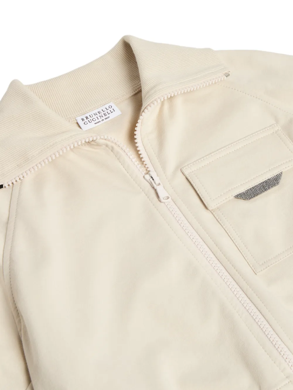 Brunello Cucinelli Kids Monili hoodie met rits Beige