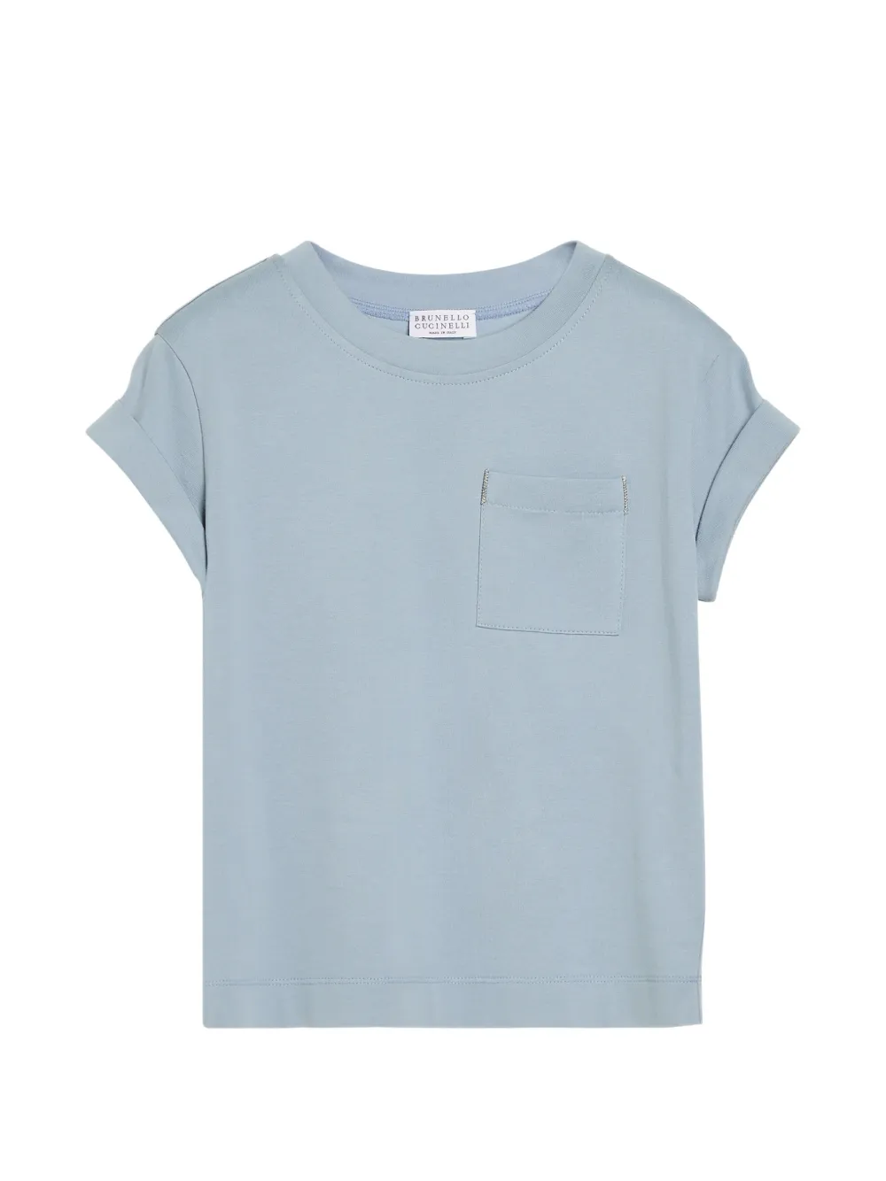 Brunello Cucinelli Kids T-shirt con taschino - Blu