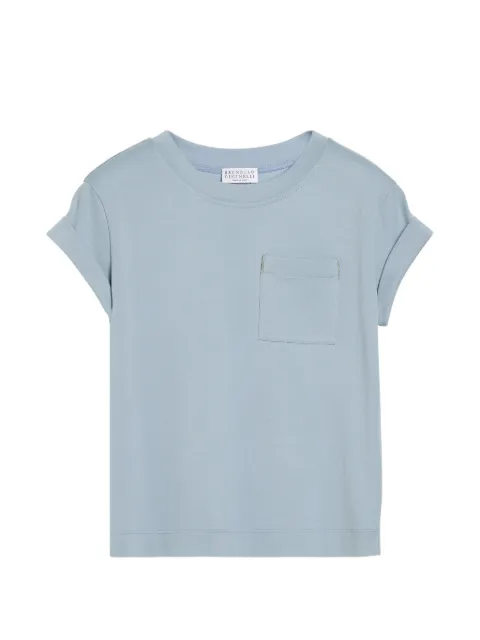 Brunello Cucinelli Kids cotton jersey T-shirt with monili