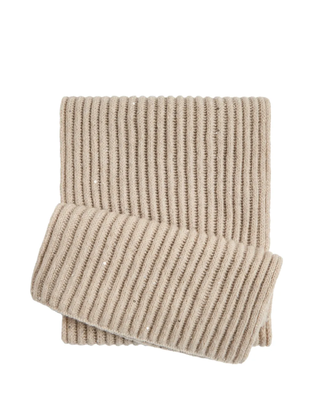 Brunello Cucinelli Kids sequin-embellished rib-knit scarf - Nude