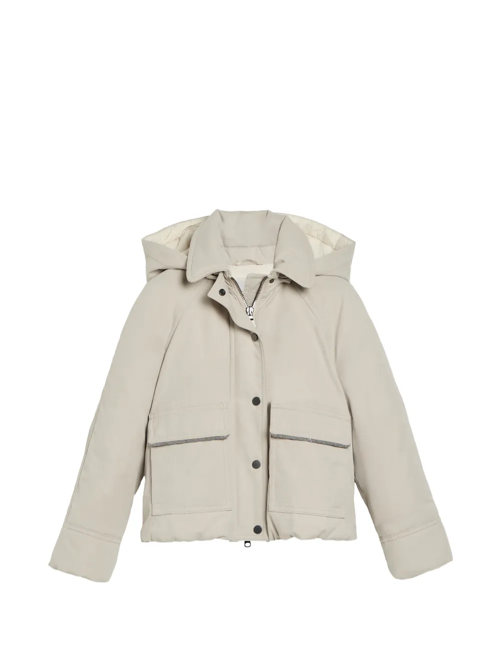 Brunello Cucinelli Kids Piumino con cappuccio rimovibile - Toni neutri