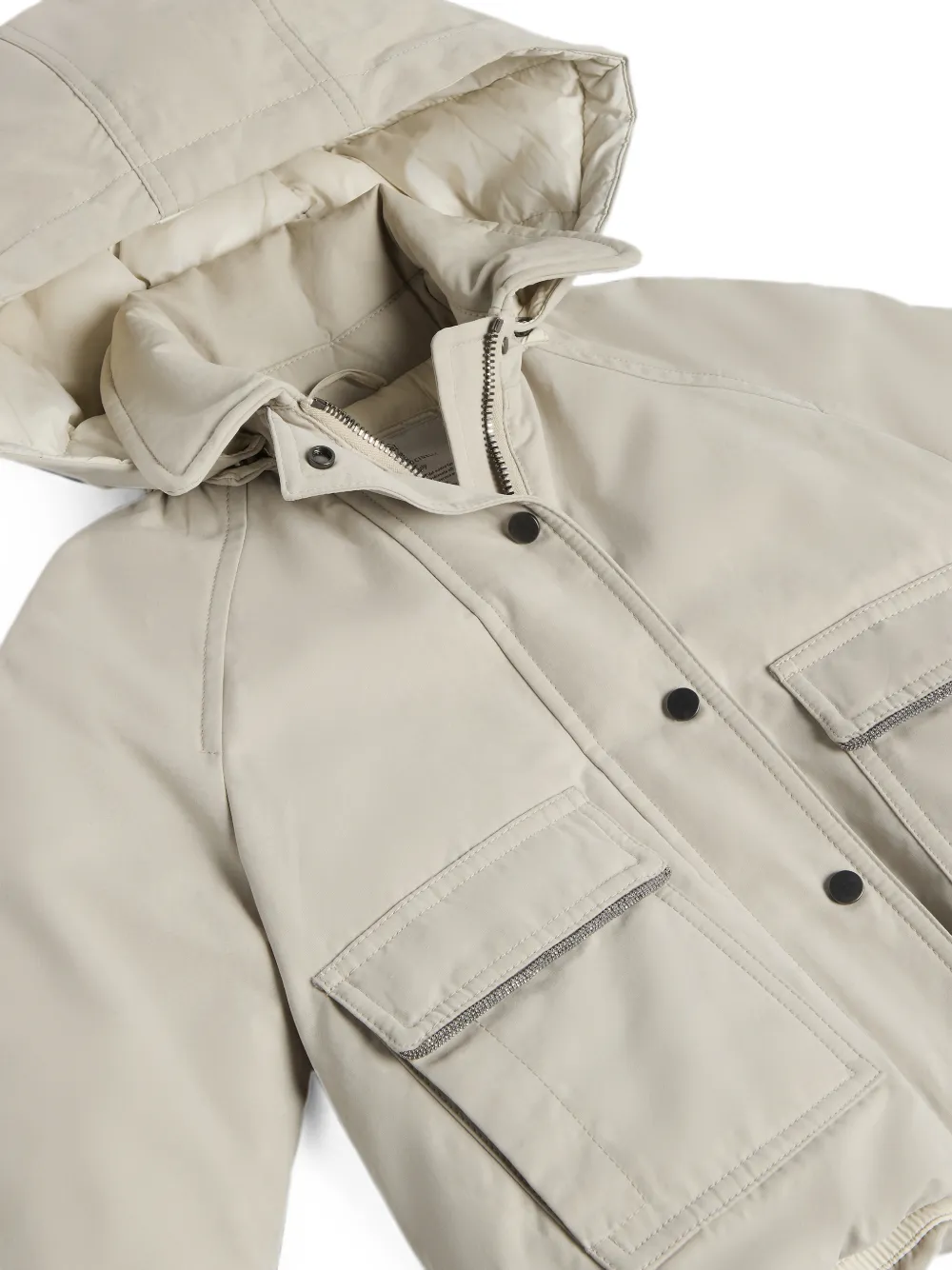 Brunello Cucinelli Kids Jack met afneembare capuchon Beige