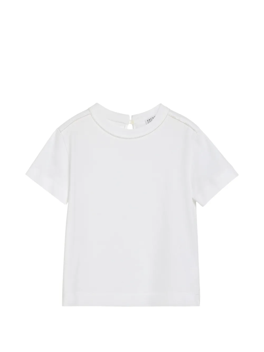 Brunello Cucinelli Kids T-shirt con profili - Bianco