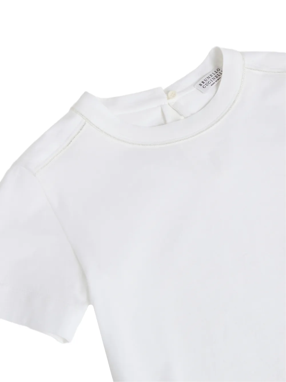 Brunello Cucinelli Kids T-shirt met biesdetail Wit