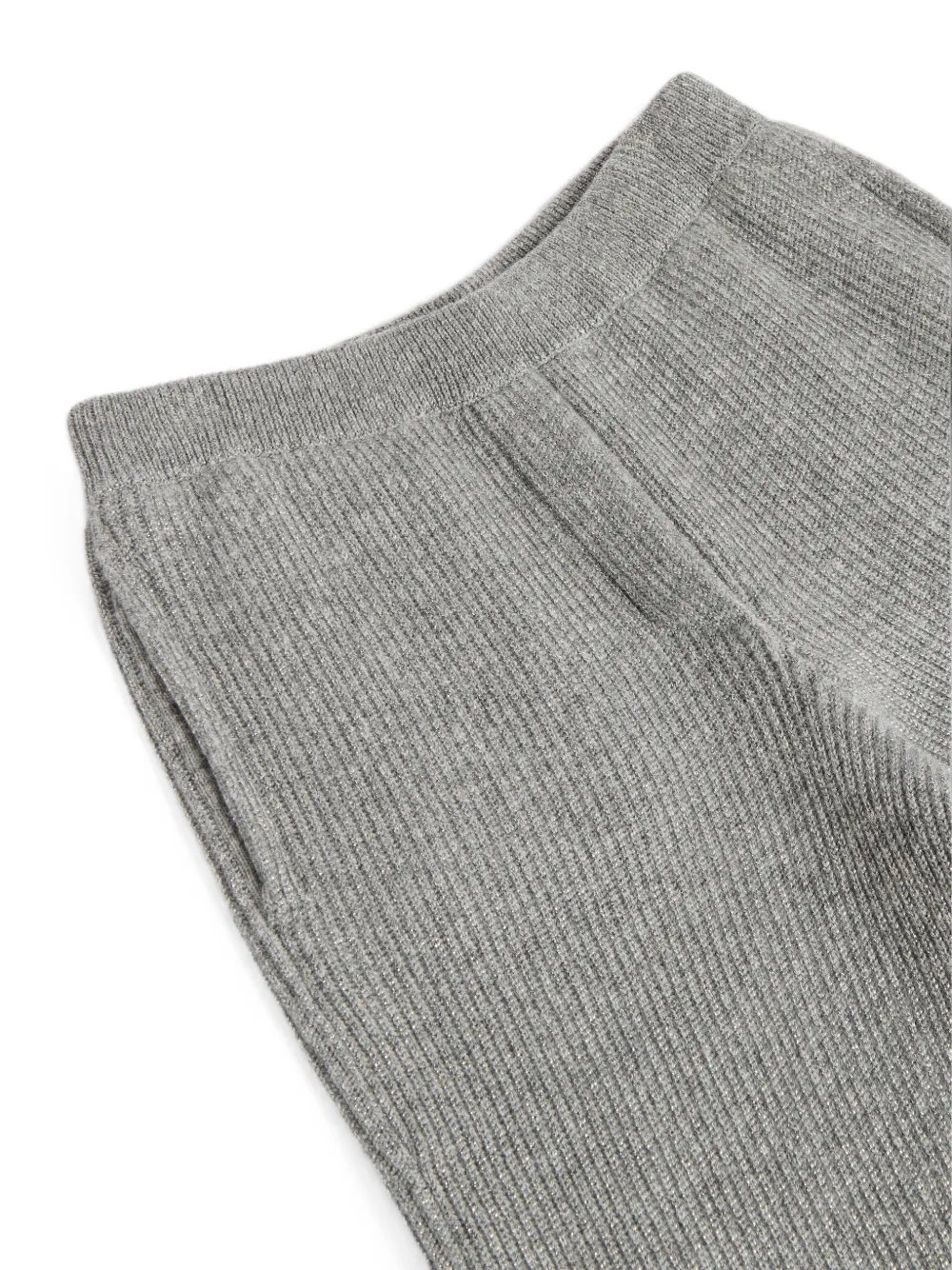 Brunello Cucinelli Kids Ribgebreide broek Grijs