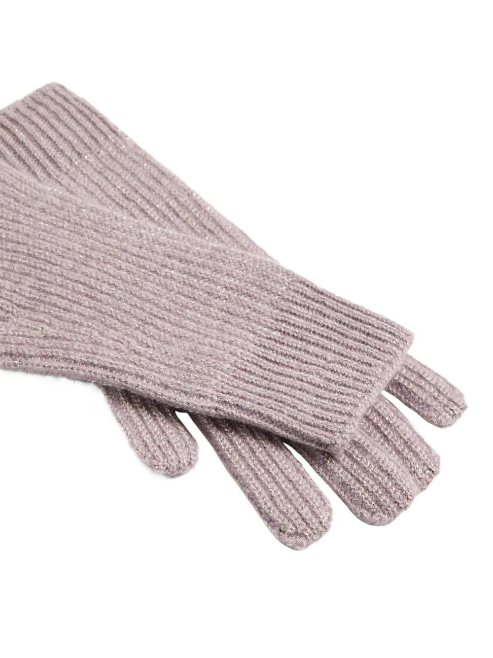 Brunello Cucinelli Kids Ribgebreide handschoenen Roze