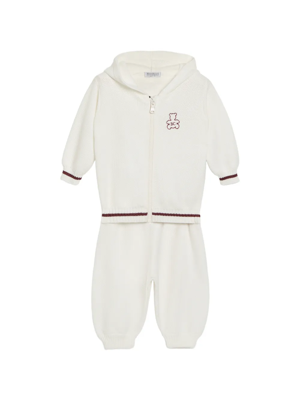 Brunello Cucinelli Kids Felpa Bernie con cappuccio - Bianco