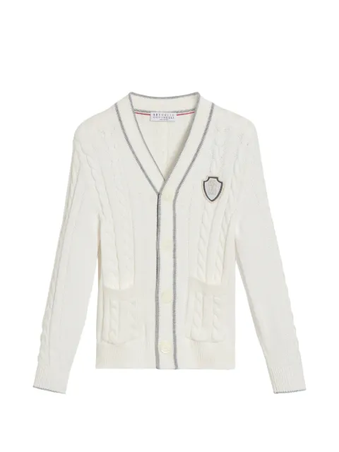 Brunello Cucinelli Kids logo-patch cardigan