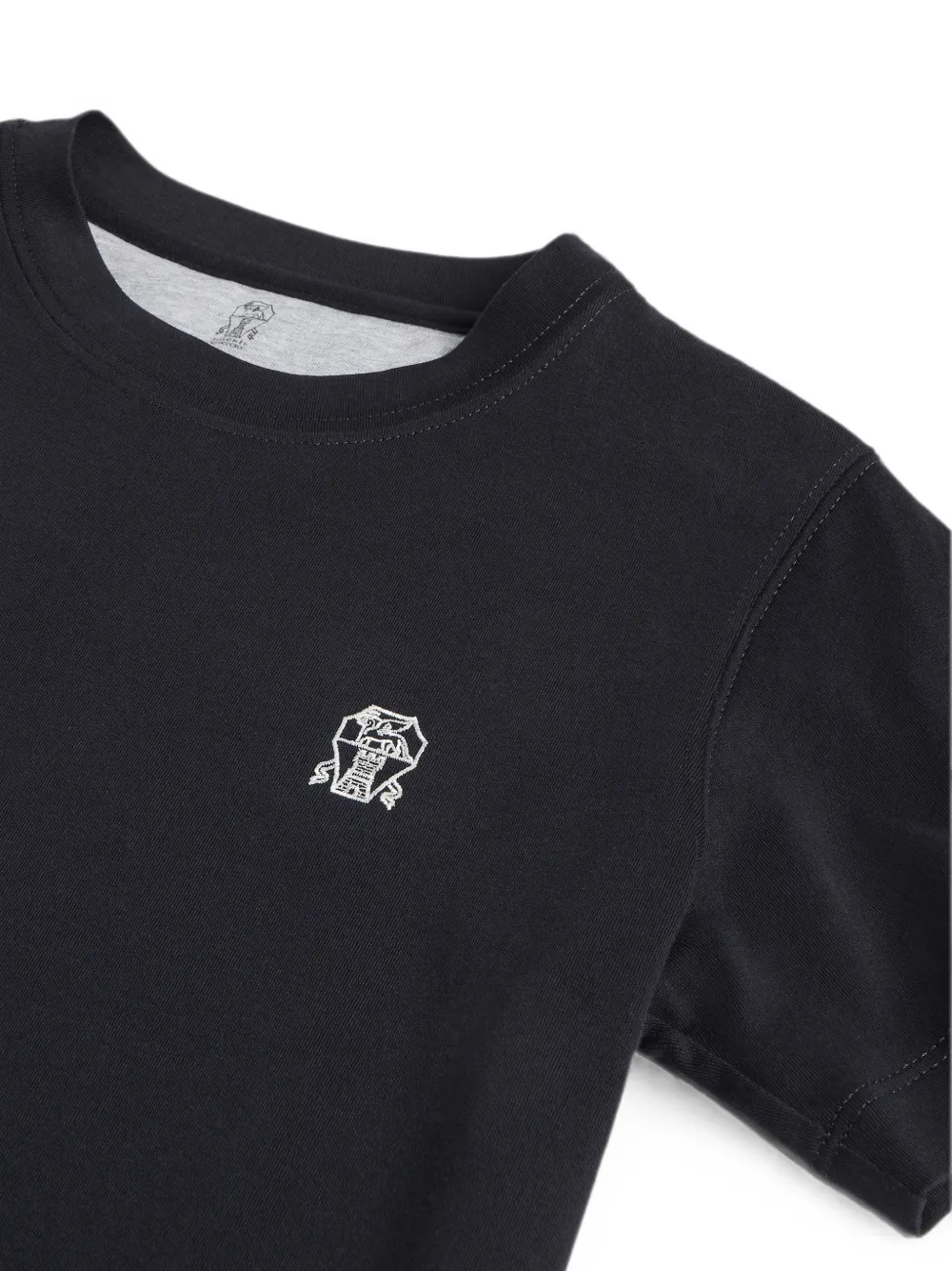 Brunello Cucinelli Kids T-shirt met geborduurd logo Blauw