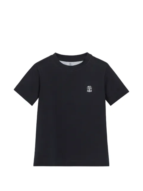Brunello Cucinelli Kids logo-embroidered cotton T-shirt