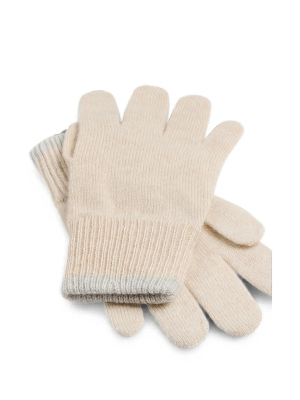 Brunello Cucinelli Kids cashmere knit gloves Beige