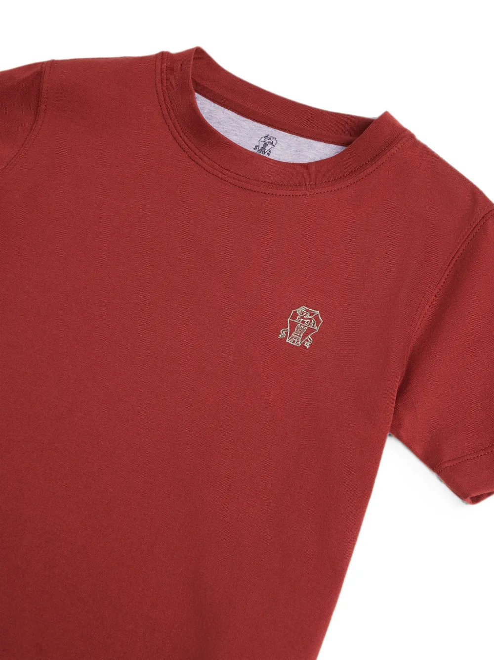 Brunello Cucinelli Kids T-shirt met geborduurd logo Rood