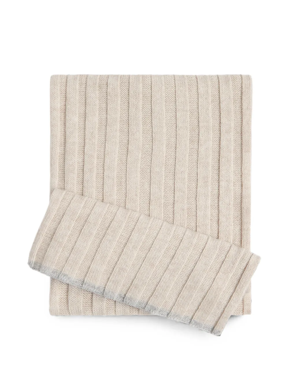 Brunello Cucinelli Kids Sciarpa a coste in cashmere - Toni neutri