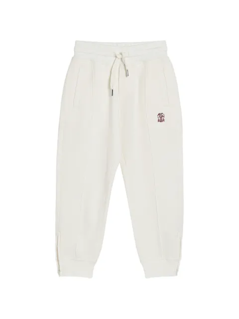 Brunello Cucinelli Kids pants con logo bordado y detalle Crête