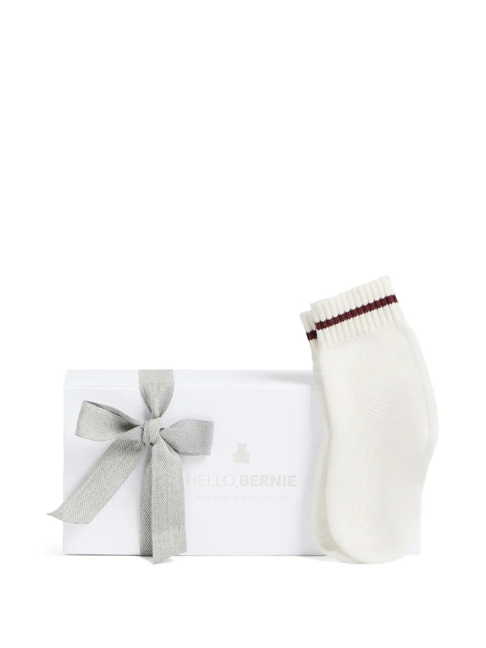 Brunello Cucinelli Kids Bernie sokken met wafelstiksel Wit