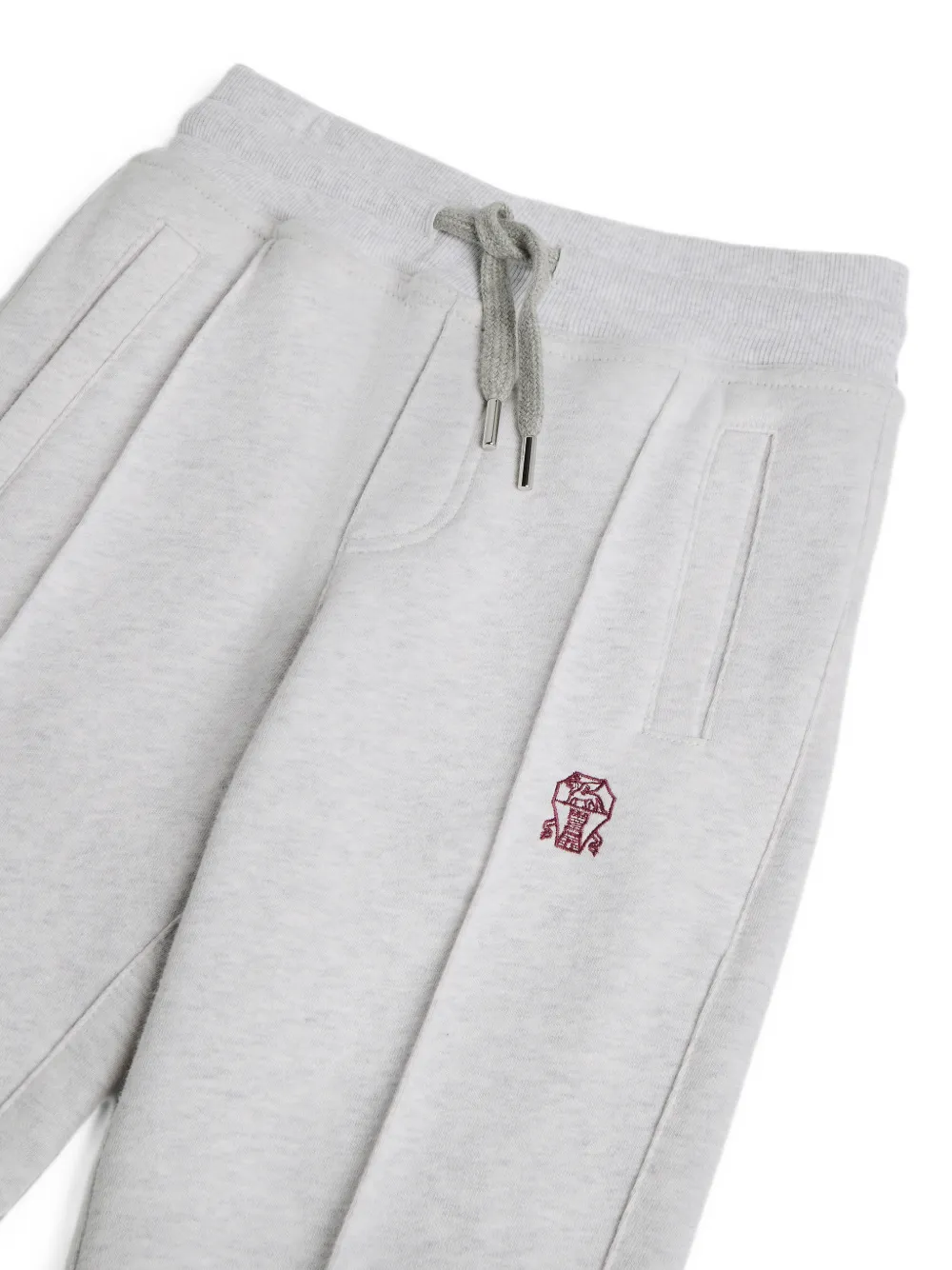 Brunello Cucinelli Kids Trainingsbroek met geborduurd logo Grijs