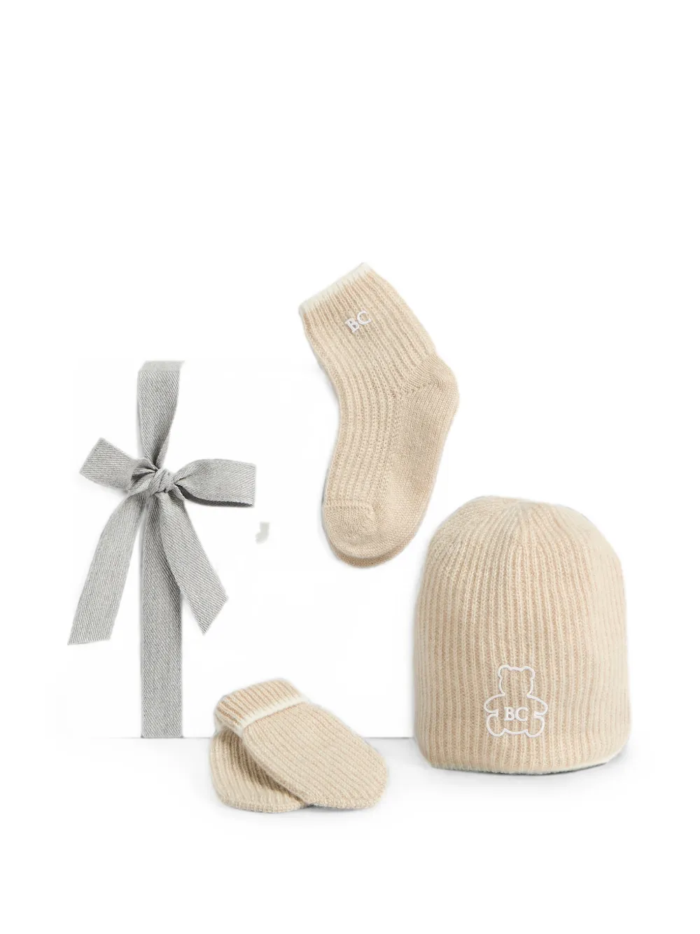 Brunello Cucinelli Kids Bernie kasjmier muts set van drie Beige