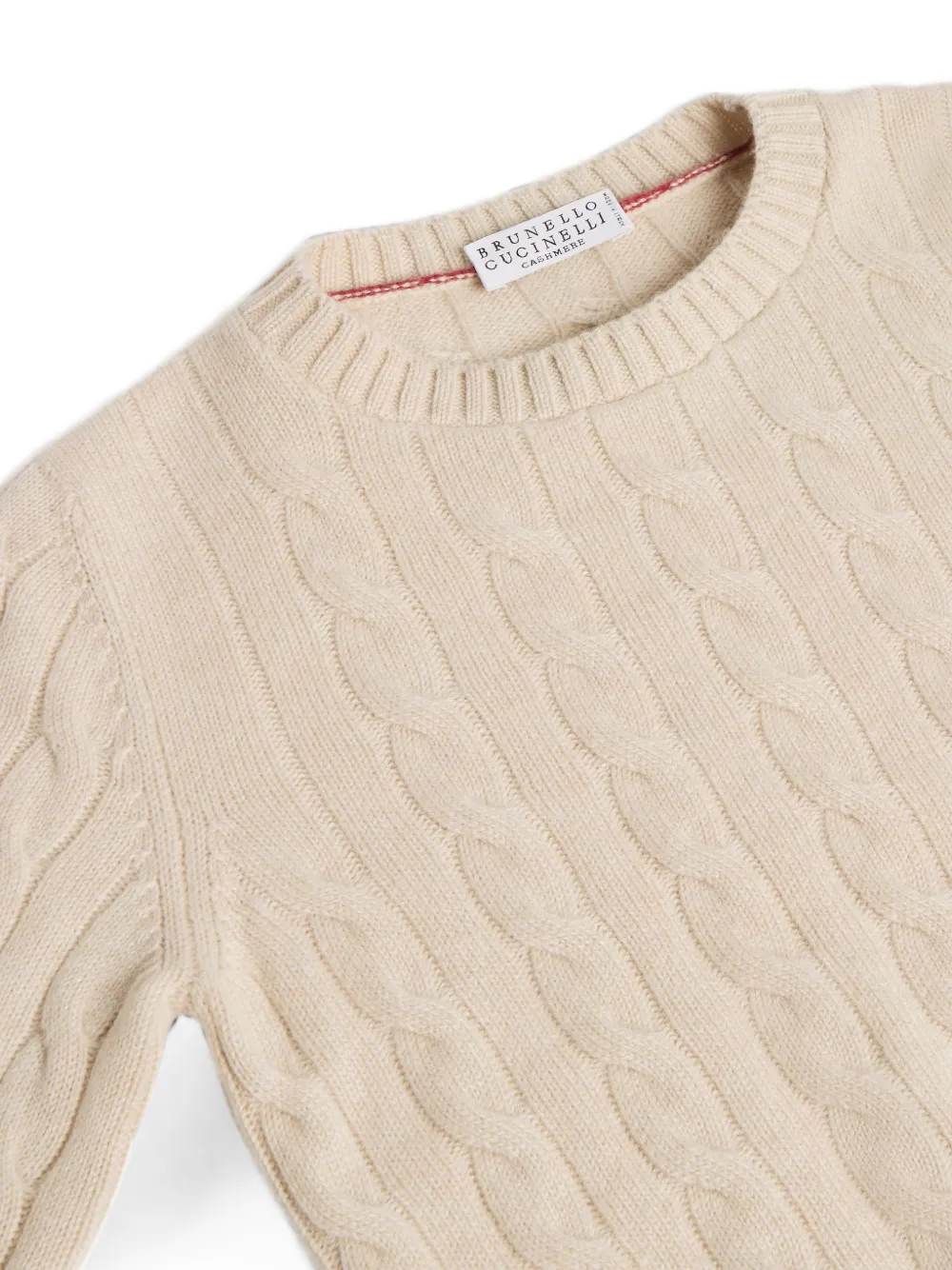 Brunello Cucinelli Kids Kabelgebreide trui Beige